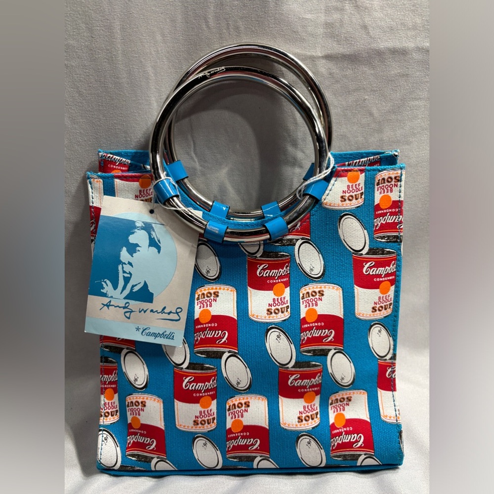 Blue and Red Soup Can Print Women's Bag - Picture 2 of 13